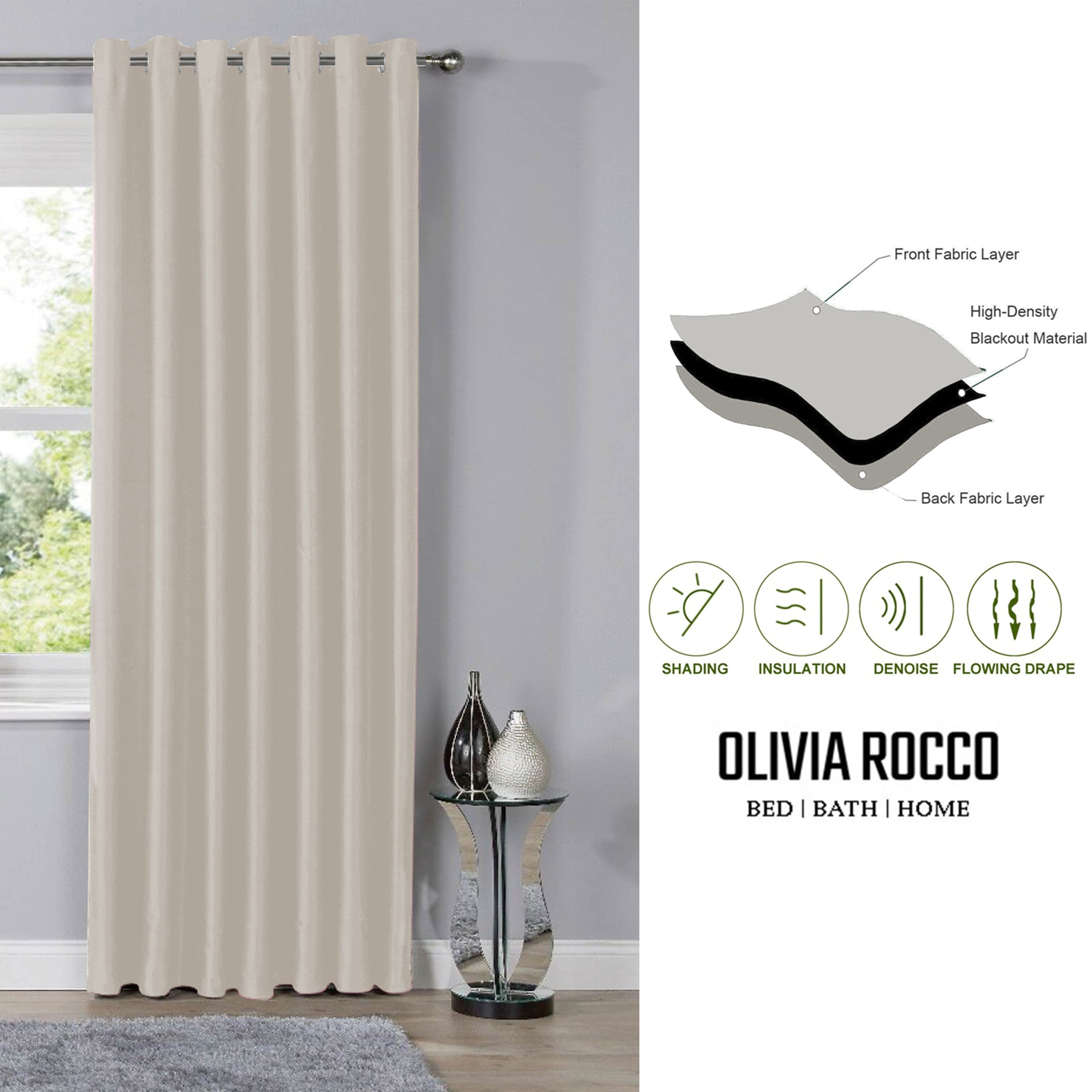Natural Blackout Eyelet Curtains - Thermal Living Room & Bedroom