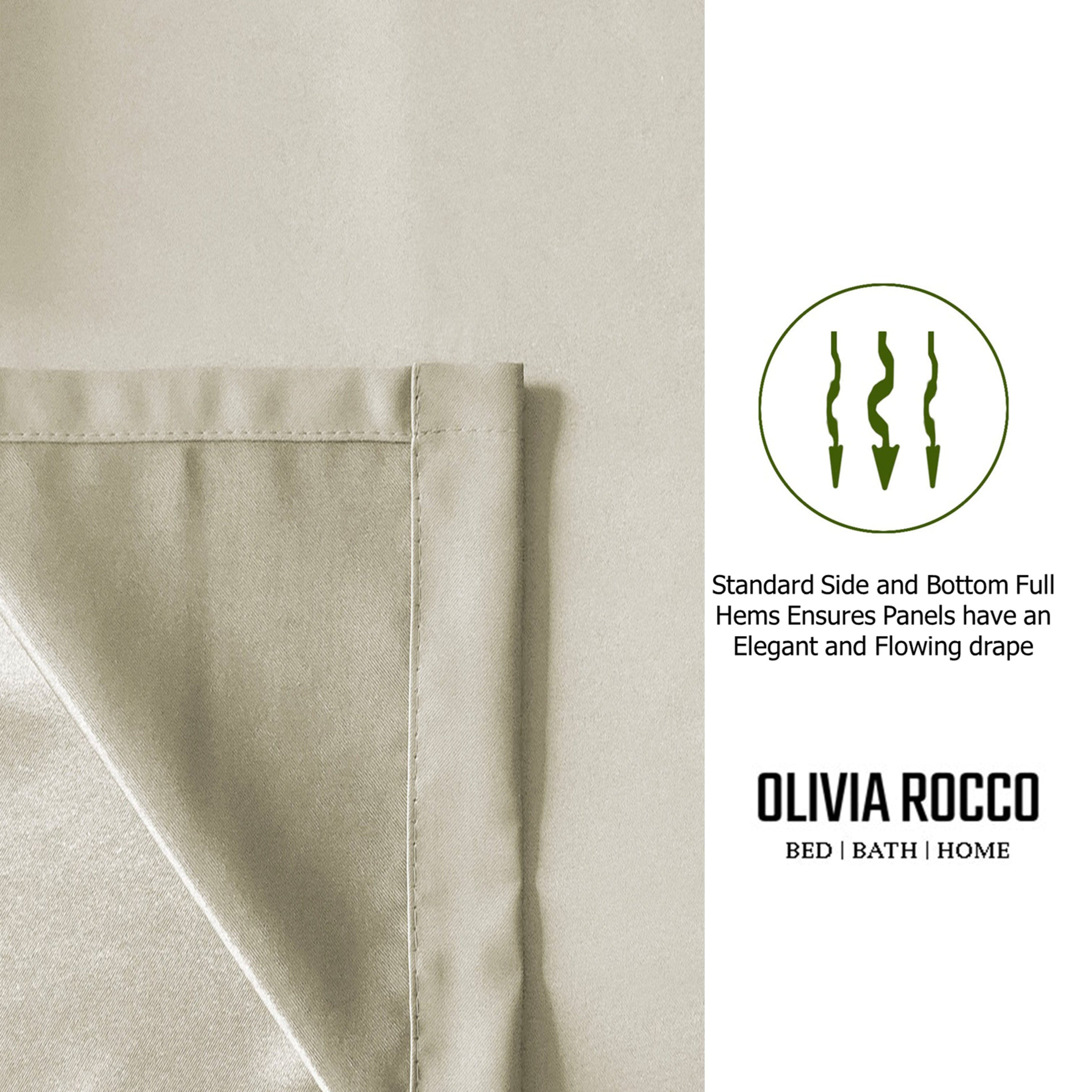 Natural Blackout Eyelet Curtains - Thermal Living Room & Bedroom