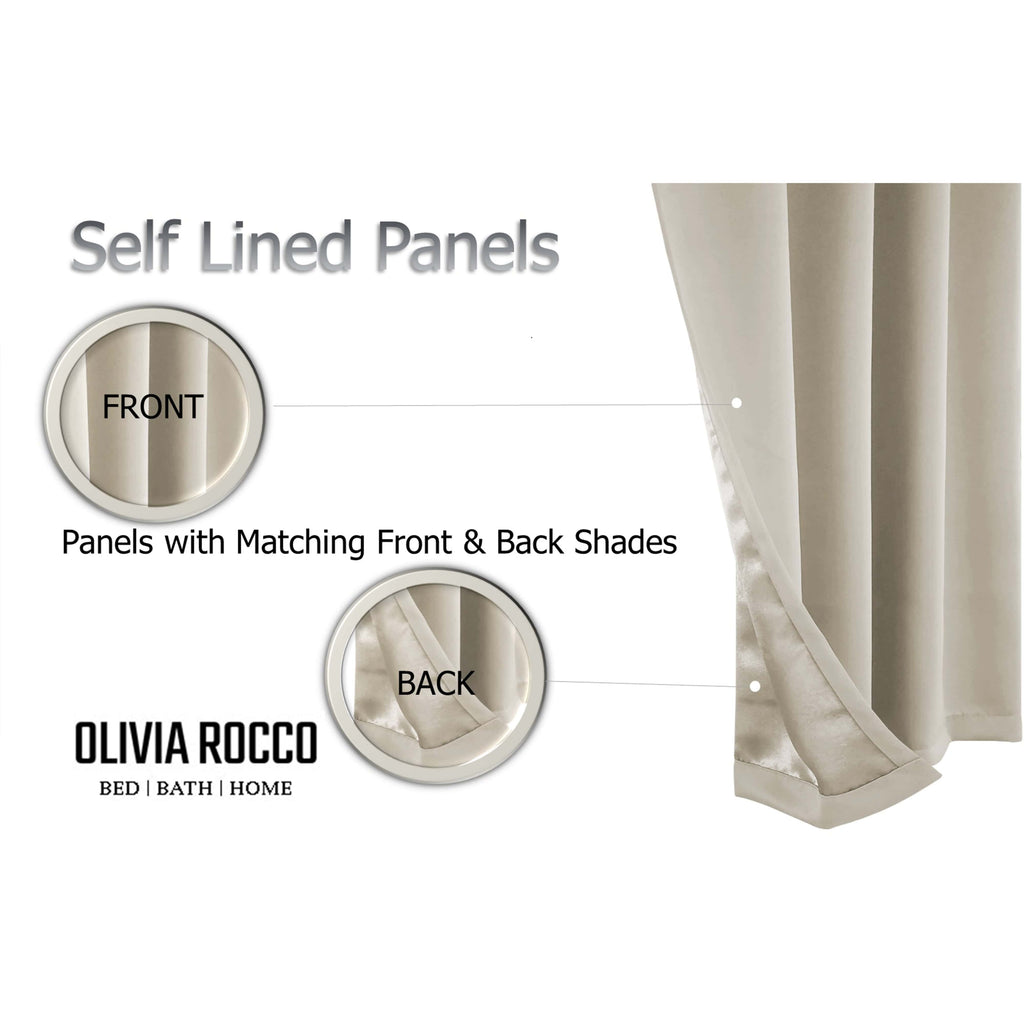 Natural Blackout Eyelet Curtains - Thermal Living Room & Bedroom