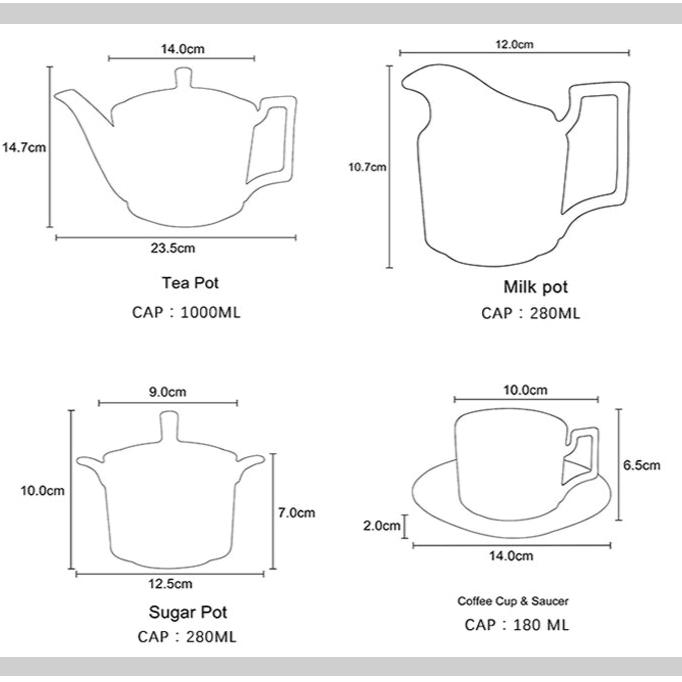 Azure Royale Imperial Bone China Tea Set