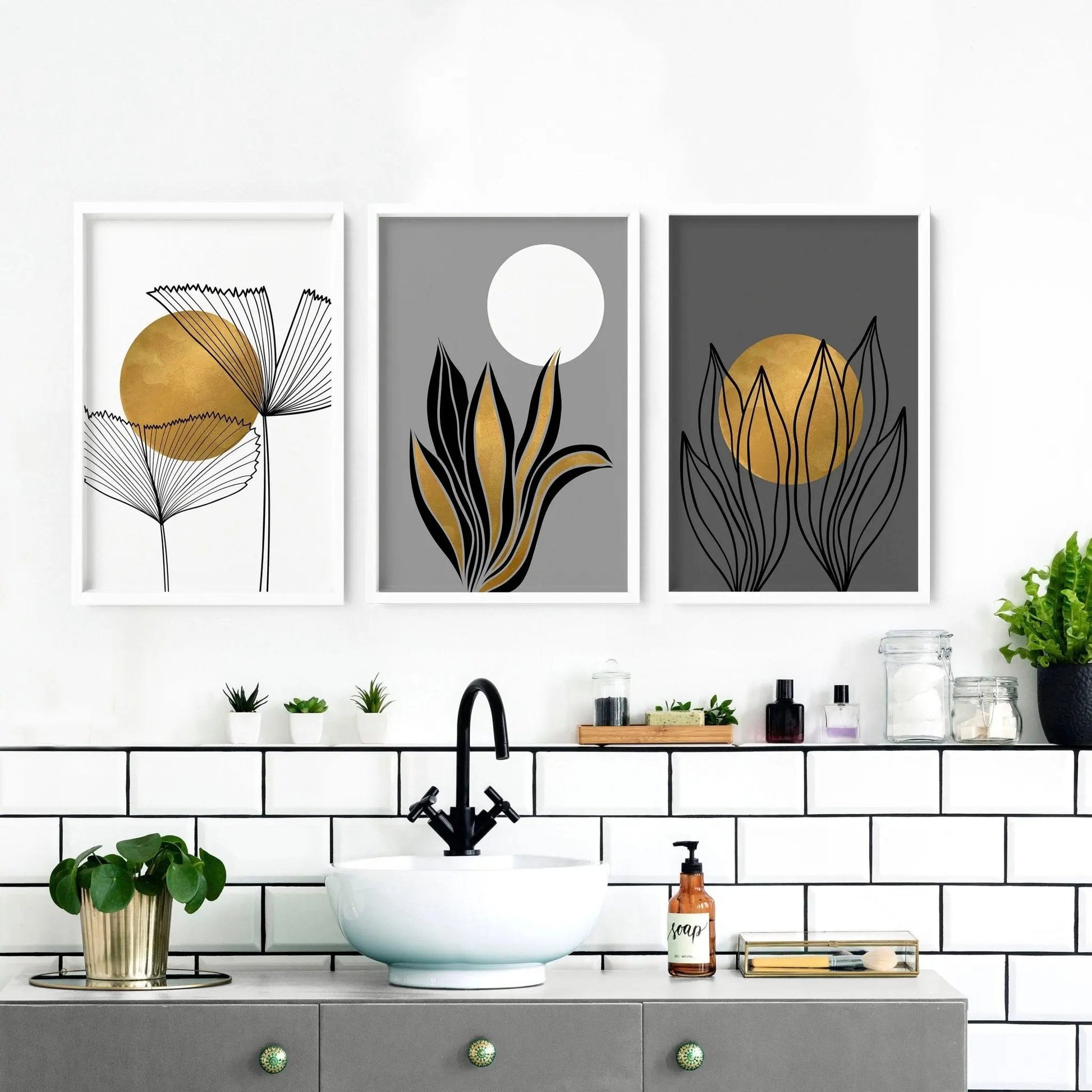 Botanical bathroom | set of 3 bathroom wall decor About Wall Art