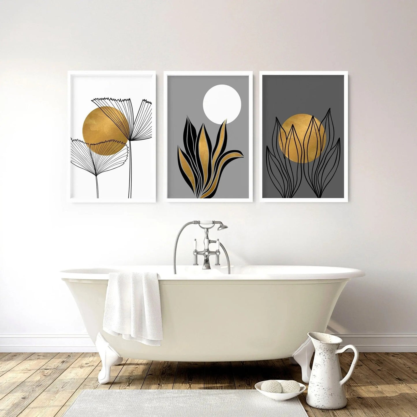 Botanical bathroom | set of 3 bathroom wall decor About Wall Art