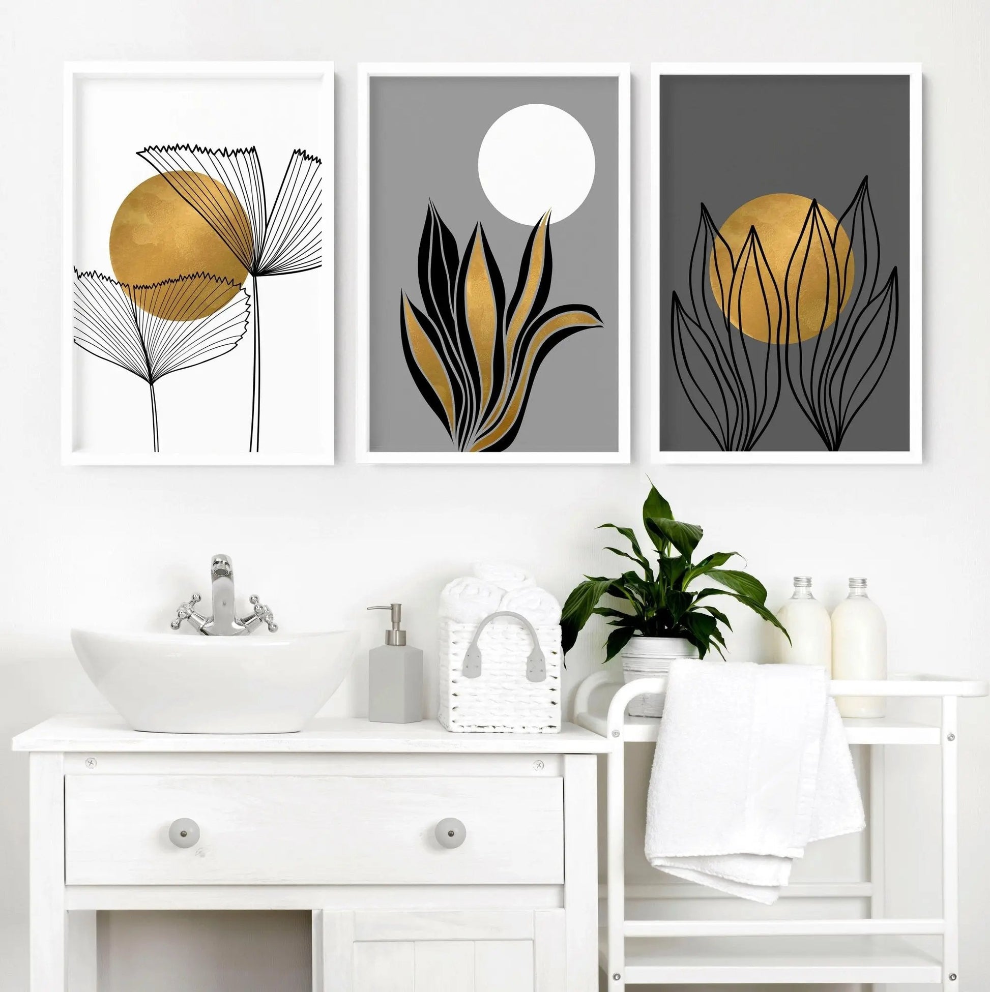 Botanical bathroom | set of 3 bathroom wall decor About Wall Art