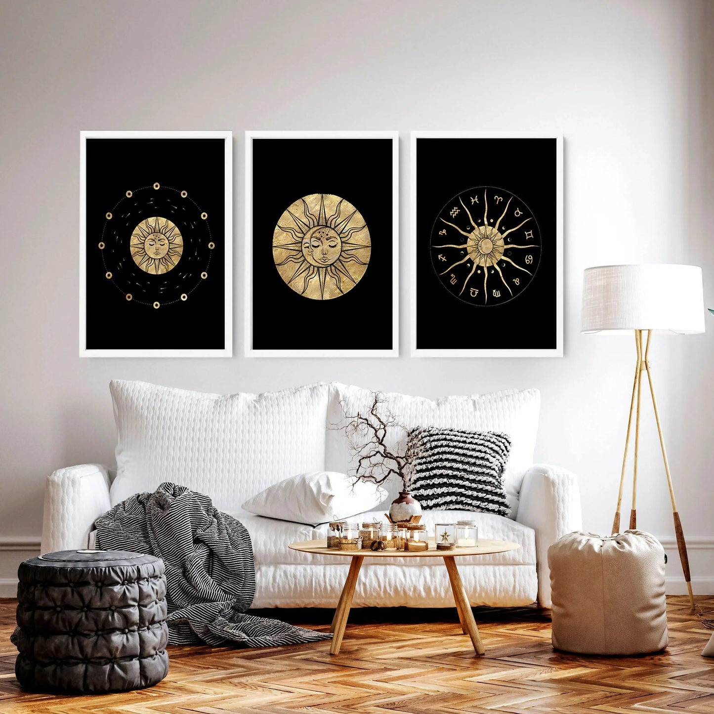 Sun and moon drawing | set of 3 framed wall art About Wall Art