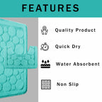 Cali Bubbles 2 Piece Duck Egg Bath Mat & Pedestal Set Non-Slip Soft & Absorbent Bathroom Mats for Comfort & Safety by OLIVIA ROCCO