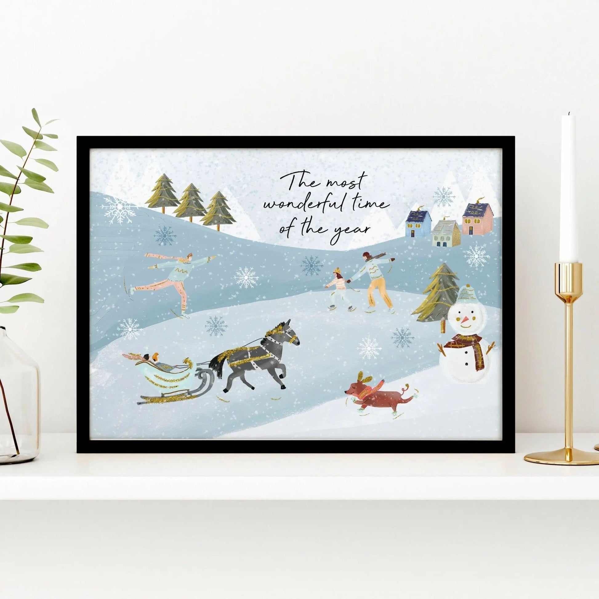 Scandi Christmas decor wall art print About Wall Art