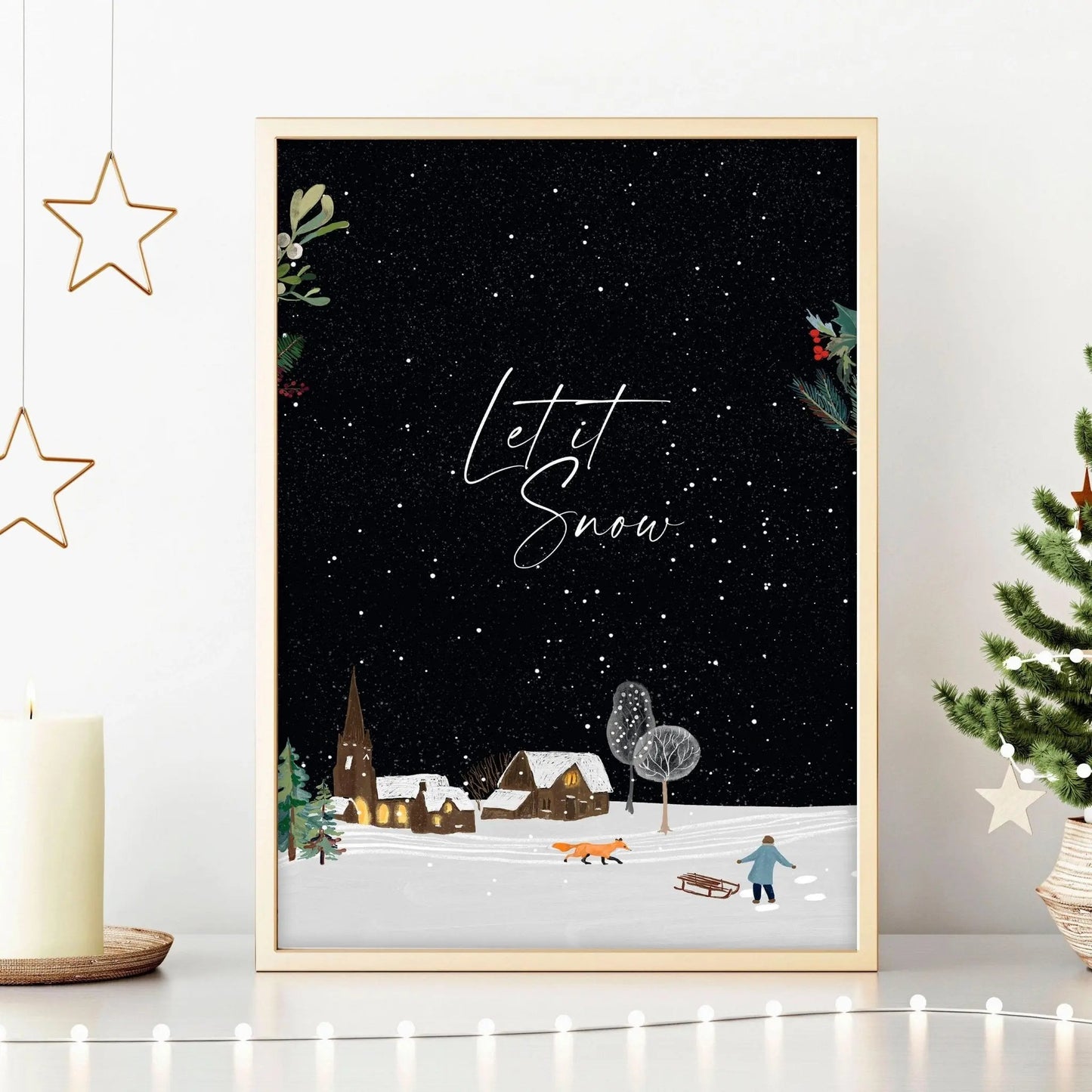 Christmas decor village | wall art print About Wall Art