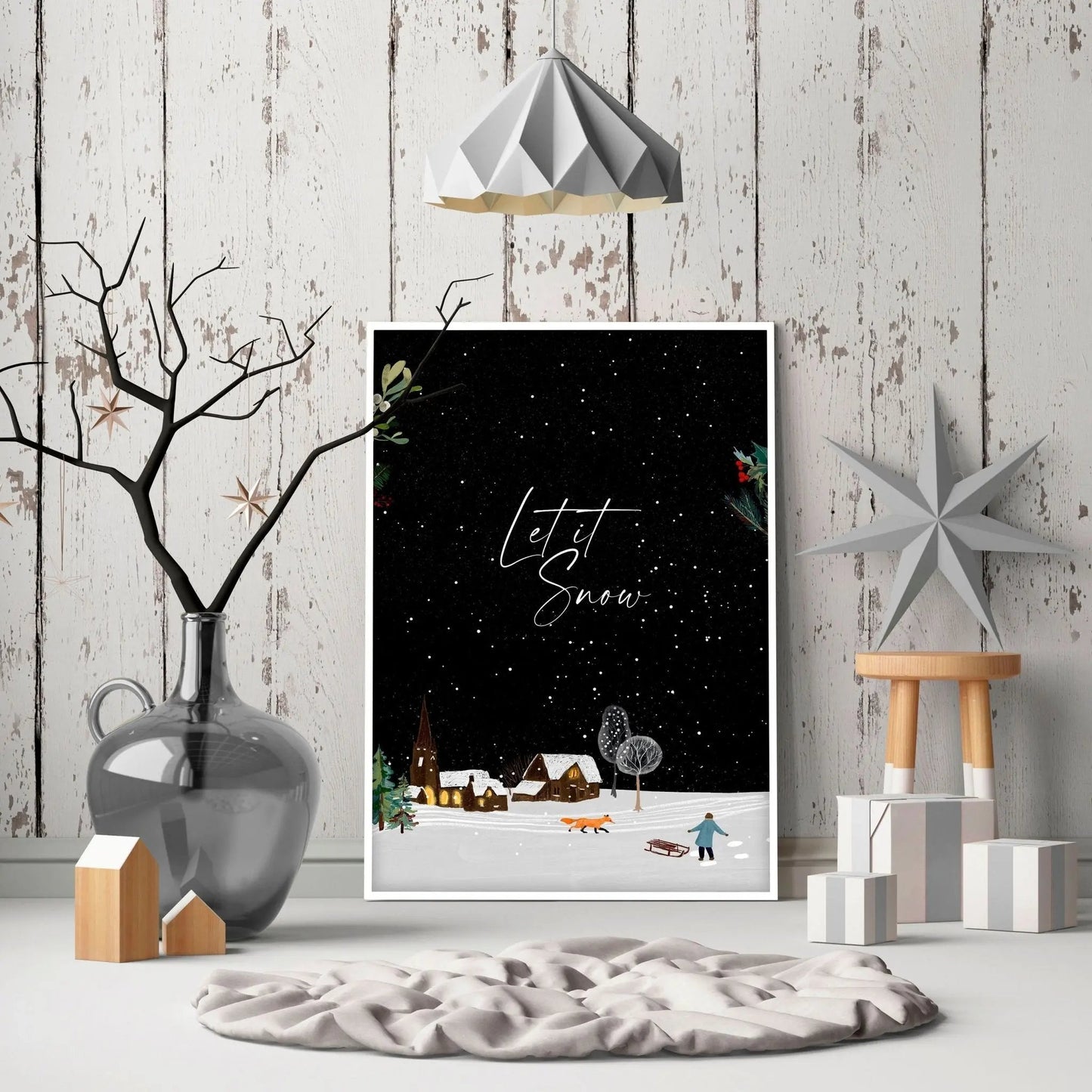 Christmas decor village | wall art print About Wall Art