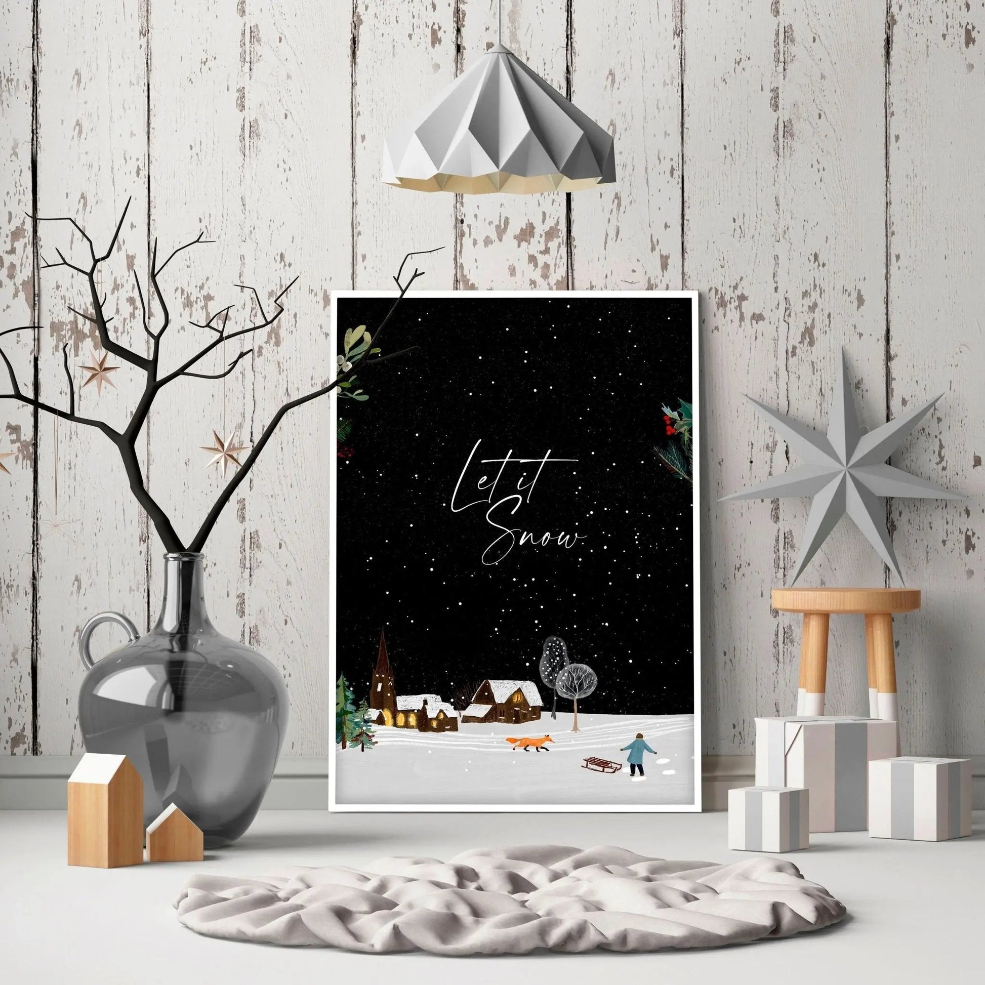 Christmas decor village | wall art print About Wall Art