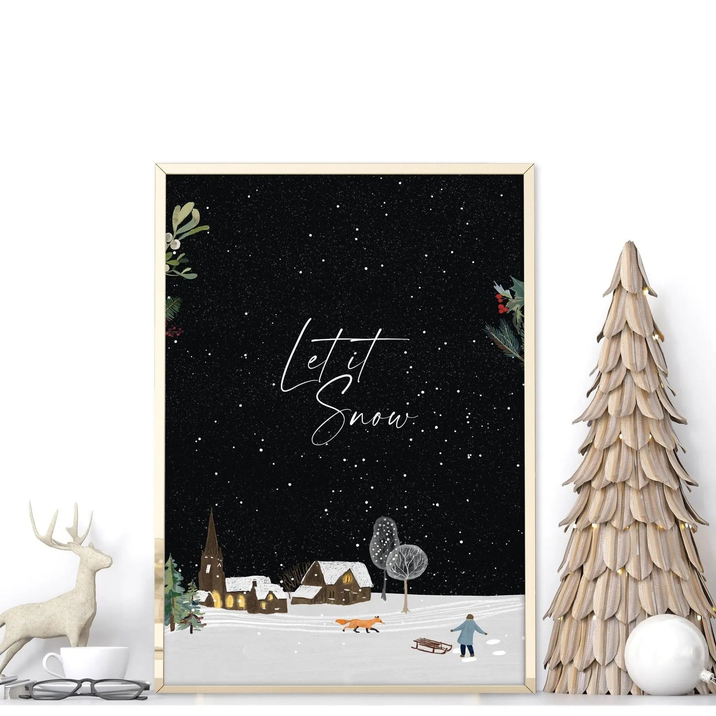 Christmas decor village | wall art print About Wall Art