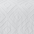 Como Tufted Duvet Cover Set with Pillowcases Grey Natural White Elegant Easy-Care Bedding Single Double King Sizes by OLIVIA ROCCO