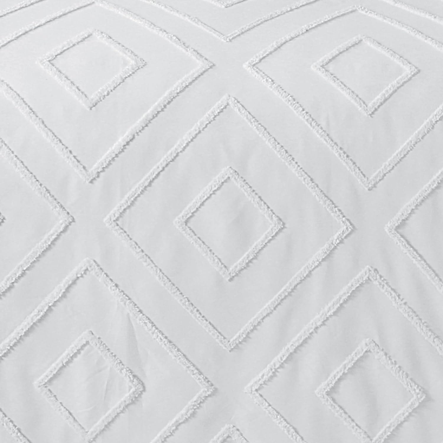 Como Tufted Duvet Cover Set with Pillowcases Grey Natural White Elegant Easy-Care Bedding Single Double King Sizes by OLIVIA ROCCO