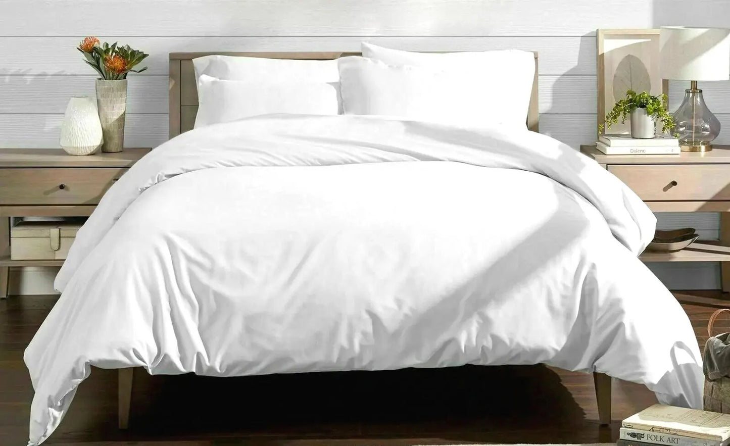 Bamboo Duvet Cover Bed Set in White Euphoric Bedding
