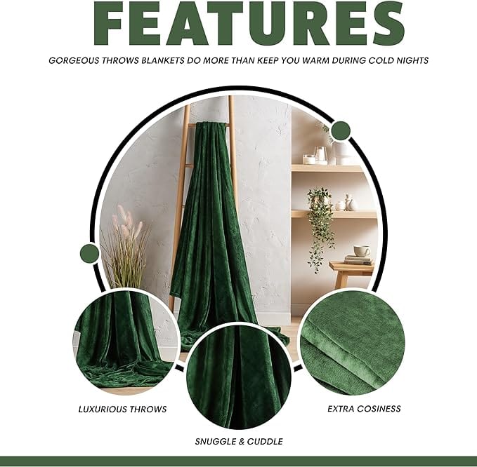Flannel Ultra Soft Fleece Throw Blanket Super Warm Plush Lightweight All-Season Comfort for Bed Sofa Couch Chair Multiple Sizes and Colors by OLIVIA ROCCO