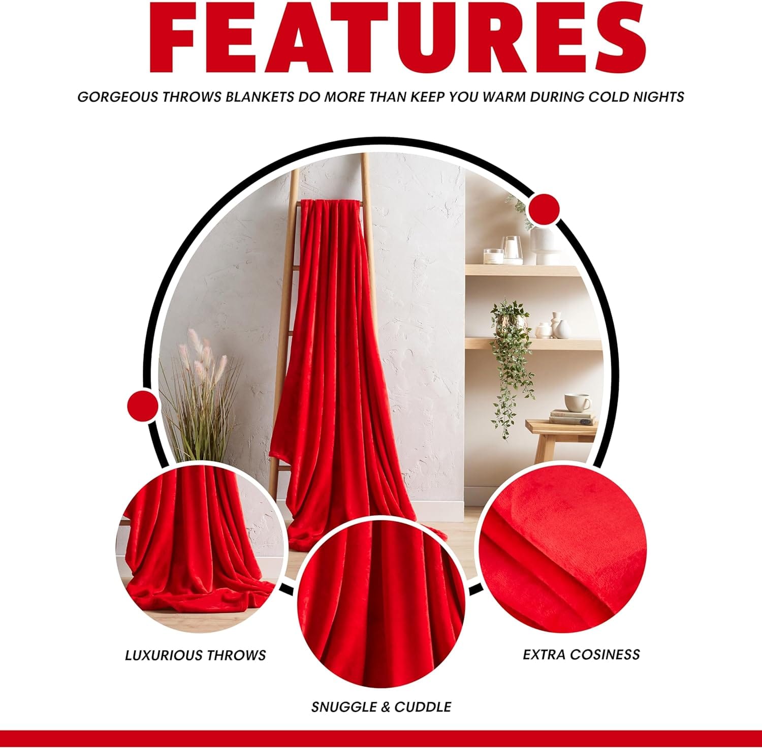 Flannel Ultra Soft Fleece Throw Blanket Super Warm Plush Lightweight All-Season Comfort for Bed Sofa Couch Chair Multiple Sizes and Colors by OLIVIA ROCCO