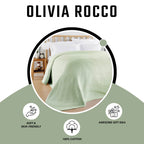 Florian Checked Throw Blanket Sage Green Bedspread for Sofas Armchairs Sofa Settee Couch Beds & Couches by OLIVIA ROCCO