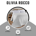 Florian Checked Throw Blanket White Bedspread for Sofas Armchairs Sofa Settee Couch Beds & Couches by OLIVIA ROCCO