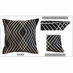 Geo Sparkle Cushion Covers 2 Pack Decorative Scatter Pillow Cases Geo Black for Sofa Bed Chair Lounge by OLIVIA ROCCO