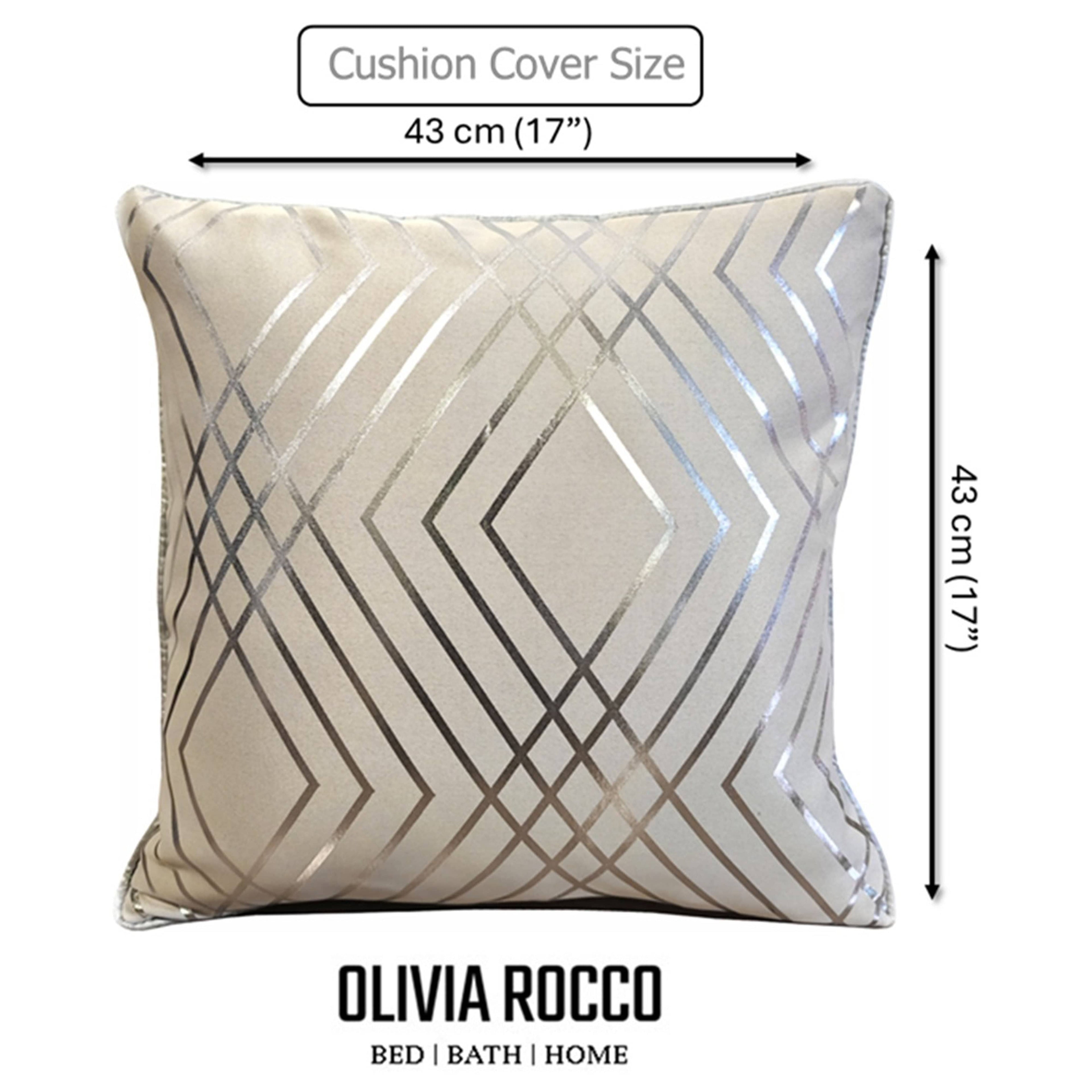 Geo Sparkle Cushion Covers 2 Pack Decorative Scatter Pillow Cases Geo Natural for Sofa Bed Chair Lounge by OLIVIA ROCCO
