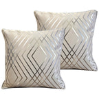 Geo Sparkle Cushion Covers 2 Pack Decorative Scatter Pillow Cases Geo Natural for Sofa Bed Chair Lounge by OLIVIA ROCCO