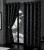 Glow In The Dark Blackout Curtains with Thermal Energy Saving Panels Noise Absorbing Heavy Thick for Bedrooms and Home Theaters by OLIVIA ROCCO