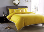 Hand Stitched Pom Pom Cotton Rich Duvet Set Durable Elegant Bedding in Multiple Sizes and Colours Perfect for Master Suites and Guest Rooms by OLIVIA ROCCO