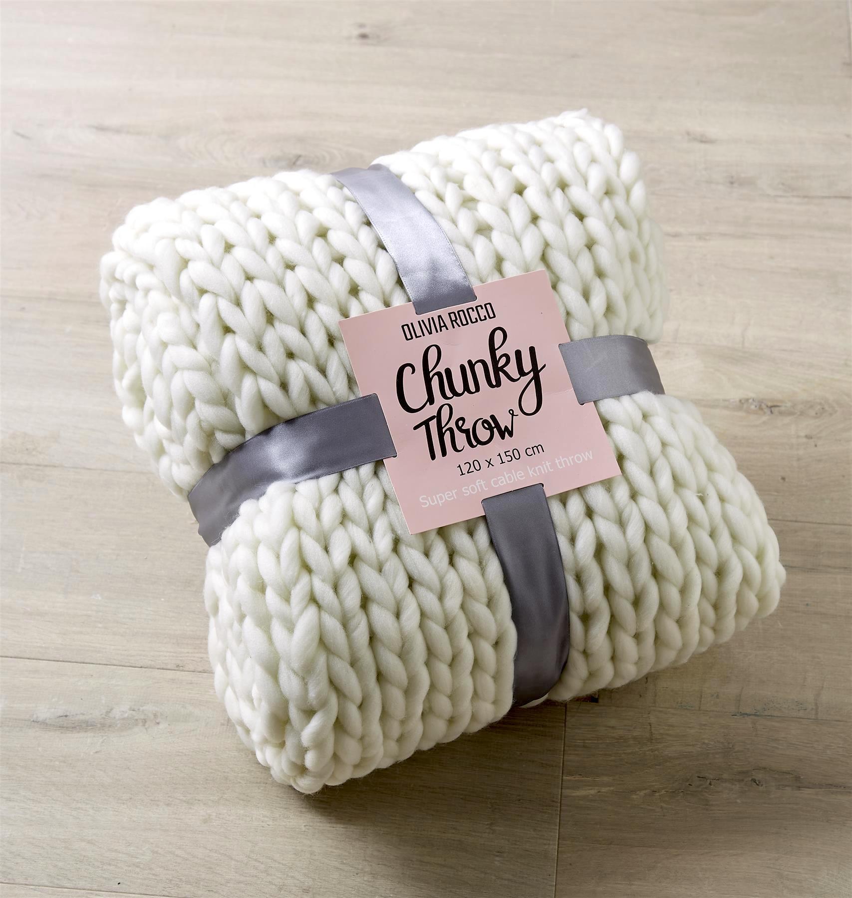 Handmade Chunky Cable Knit Throw Luxurious Oversized Super Soft Fleece Blanket for Sofa Bed Decor, Vibrant Bold Colors Cozy Stylish Home Gift by OLIVIA ROCCO