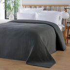 Hotel Collection 240 x 260 cm Quilted Bedspread in Sustainable Cotton Soft and Durable White and Grey Bedding for Elegant Bedroom Decor by OLIVIA ROCCO