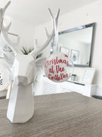 Christmas At The Surname Personalised Clear Feather Christmas Tree Hanging Decoration Bauble