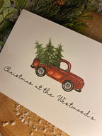 Personalised Christmas At The Surname Truck Winter Christmas Seasonal Wall Home Decor Print