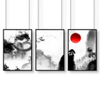 Japanese dragons art | set of 3 wall art prints