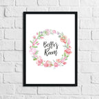 Personalised Floral Wreath Name Children's Room Wall Decor Print