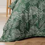 Leaf Jacquard Reversible Duvet Cover Sets in Grey and Pink with Cotton Blend for Ultimate Comfort Eco-Friendly Bedding in King Queen Double Single Sizes by OLIVIA ROCCO