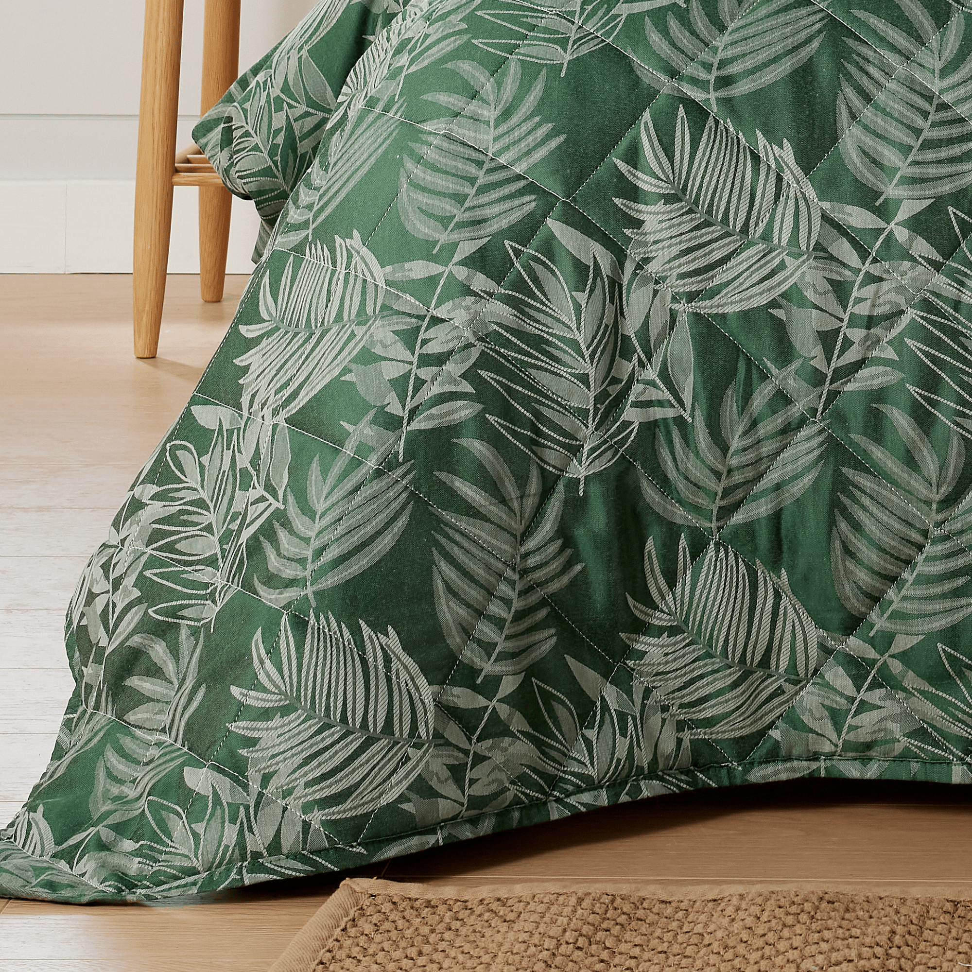 Leaf Jacquard Reversible Duvet Cover Sets in Grey and Pink with Cotton Blend for Ultimate Comfort Eco-Friendly Bedding in King Queen Double Single Sizes by OLIVIA ROCCO