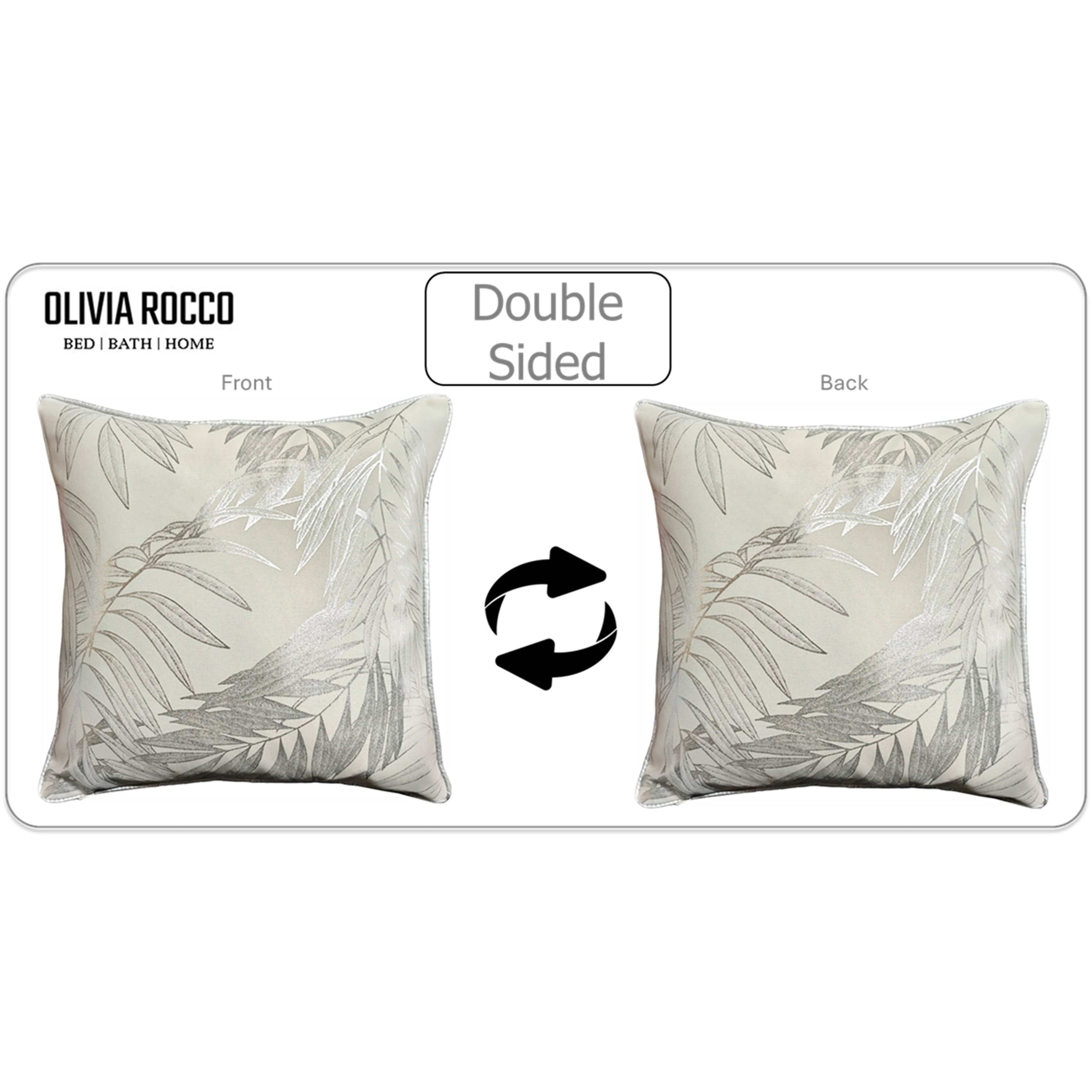 Leaf Sparkle 2 Pack Cushion Covers Leaf Natural Modern Decorative Throw Pillow Cases for Sofa or Bed by OLIVIA ROCCO