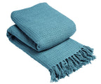 Lisbon Pure Indian Cotton Handwoven Honeycomb Throw Blanket Luxurious Soft Lightweight Easycare Cover for Sofa Bed or Living Room Available in 10 Colours and Sizes by OLIVIA ROCCO