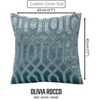 Luxe Geo Velvet Cushion Covers 2 Pack Teal Geometric Decorative Cushions for Sofa Bed & Living Room by OLIVIA ROCCO