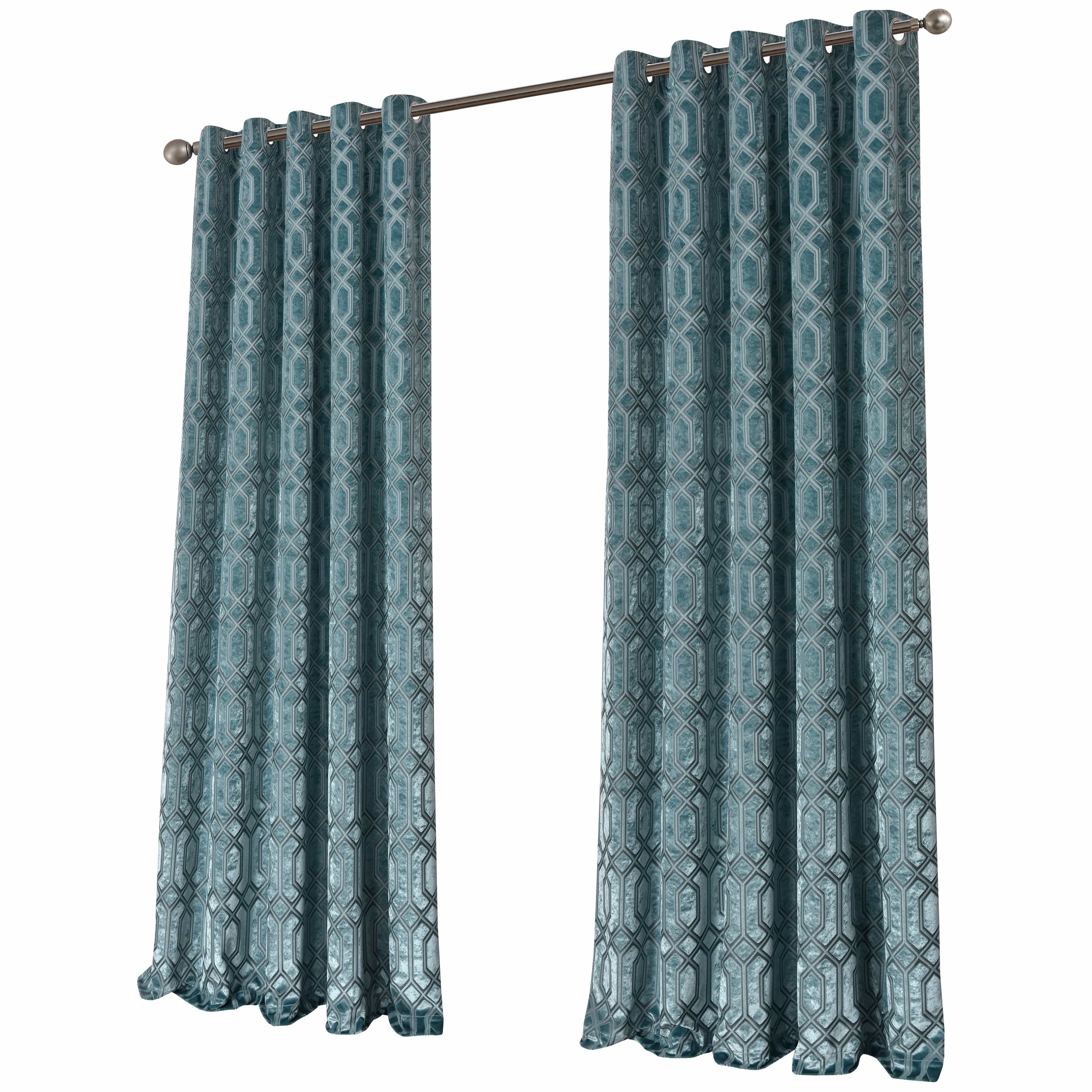 Luxe Geo Velvet Eyelet Curtains - Thermal Insulated Blackout Drapes