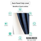 Luxe Geo Velvet Eyelet Curtains - Thermal Insulated Blackout Drapes