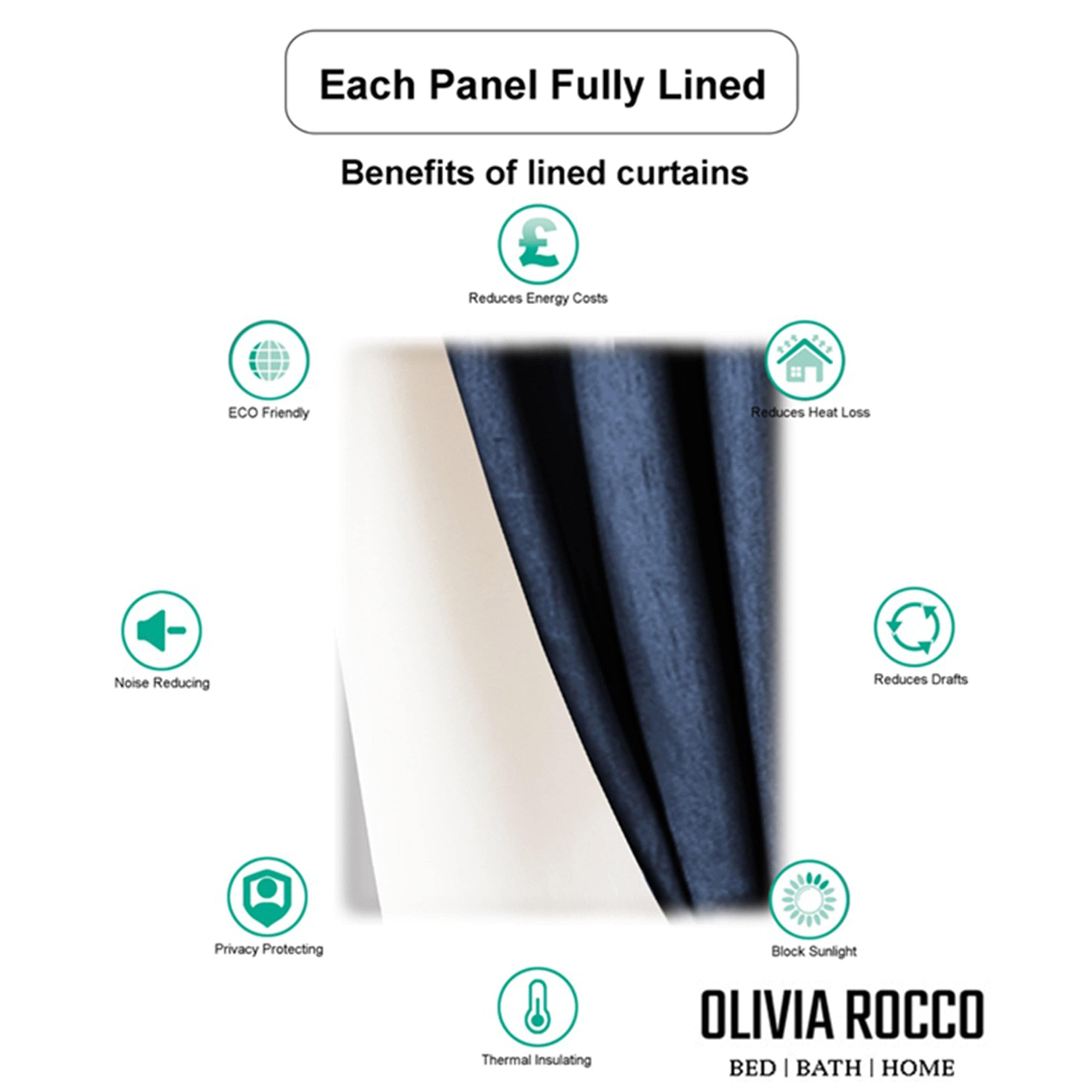 Luxe Geo Velvet Eyelet Curtains - Thermal Insulated Blackout Drapes