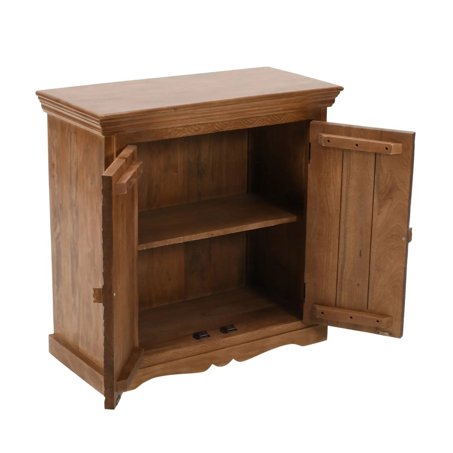 Carved Mango Wood Sideboard With 2 Doors Verty Furniture