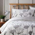 Meadow Grey Reversible Duvet Cover Set with Pillowcases Stylish Chic Design Durable Breathable Polyester Quilt Cover for Master Guest Rooms by OLIVIA ROCCO