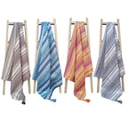 Mia Bohemian Throw Blanket with Tribal Striped Pattern and Tasselled Edges Soft Polyester for Sofas and Beds in Calming Colours by OLIVIA ROCCO