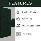 Miami 2 Piece Emerald Green Bath Mat & Pedestal Set Non-Slip Soft & Absorbent Bathroom Mat Set for Comfort & Safety by OLIVIA ROCCO