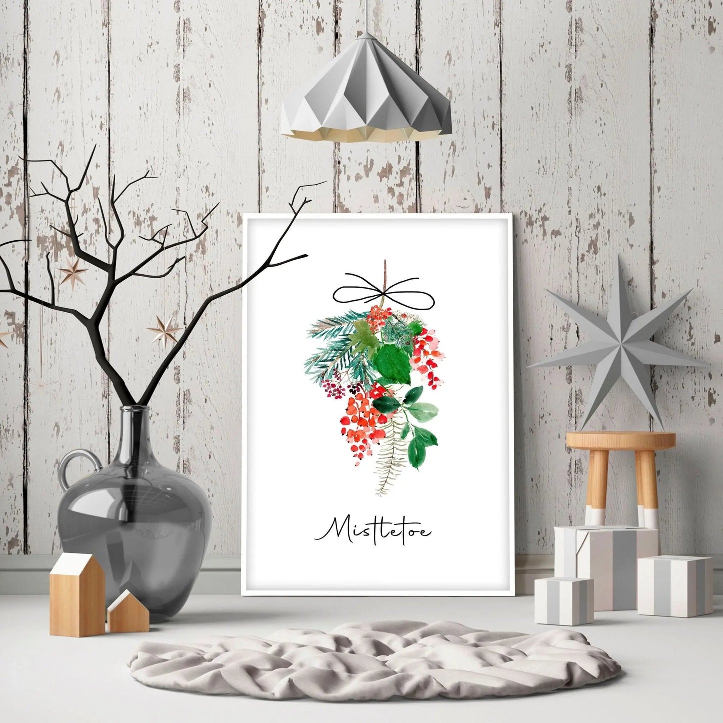 Christmas wall decorations indoor | Mistletoe wall art print About Wall Art