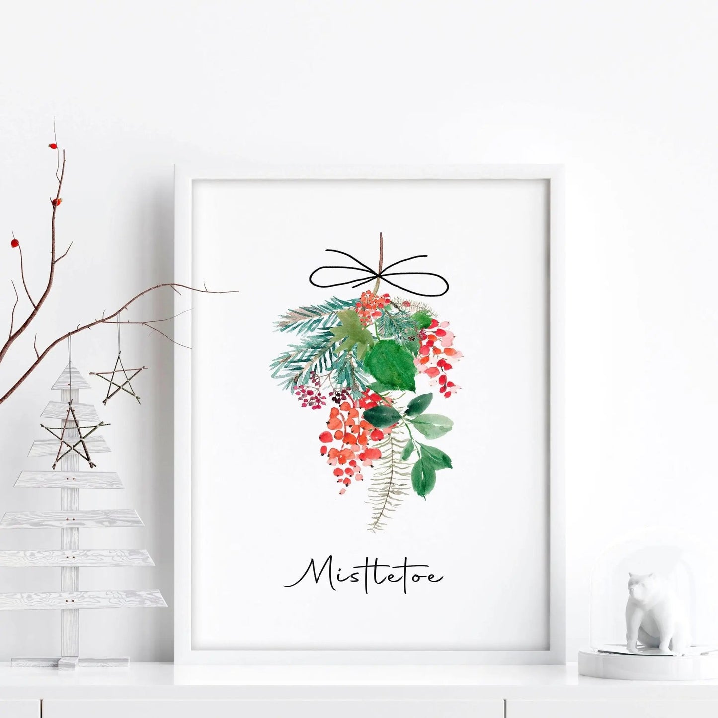 Christmas wall decorations indoor | Mistletoe wall art print About Wall Art