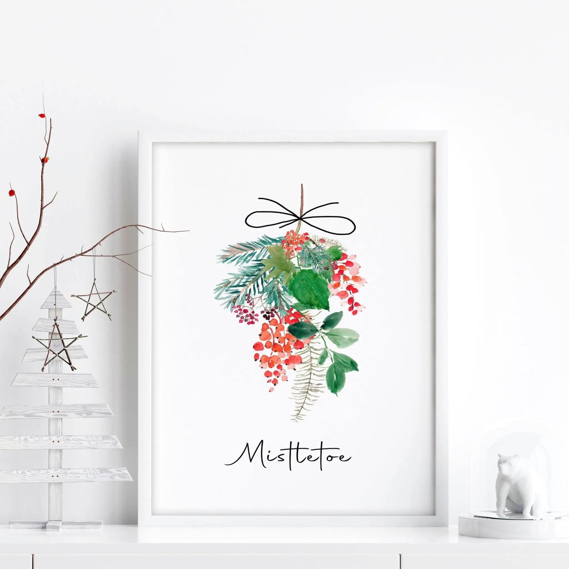 Christmas wall decorations indoor | Mistletoe wall art print About Wall Art
