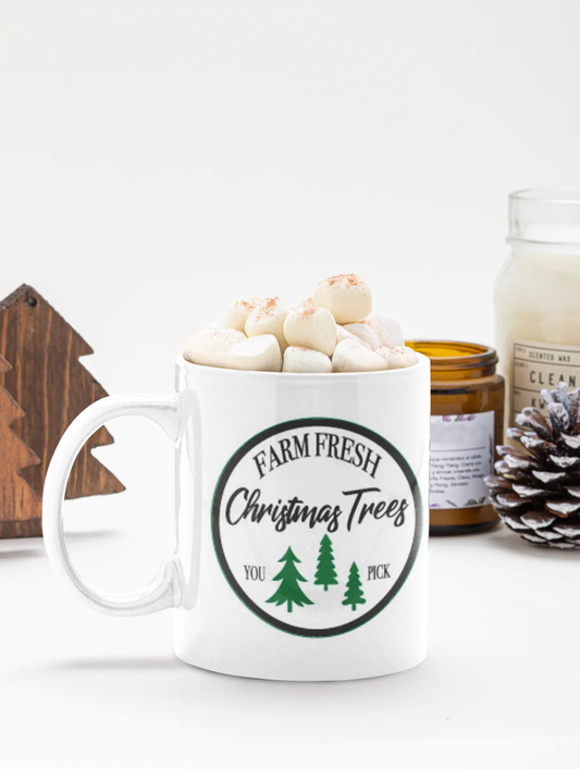 Farm Fresh Christmas Trees You Pick Christmas Ceramic Mug WinsterCreations™ Official Store