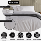 Monaco Seersucker Duvet Cover Set Super Soft Durable Bedding with Pillowcases Grey and White Single Double King by OLIVIA ROCCO