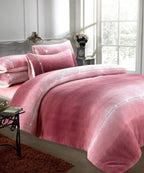 Ombre Teddy Fleece Duvet Set with Diamante Detailing Luxurious Super Soft Bedding Two-Tone Design Available in Single Double King Sizes by OLIVIA ROCCO